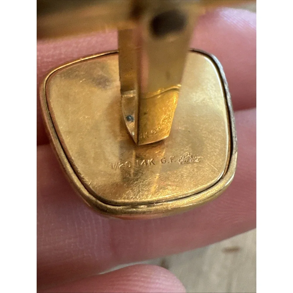VINTAGE CORRECT QUALITY CUFF‎ LINKS & TIE PIN 1/20 14KT GOLD FILLED